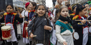 Niños participantes en la Reconquistiña. Reconquista de Vigo 2024. Sonia Daponte