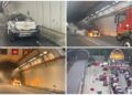 Cortada la autovía A-52 por el incendio de un coche en el túnel de O Folgoso