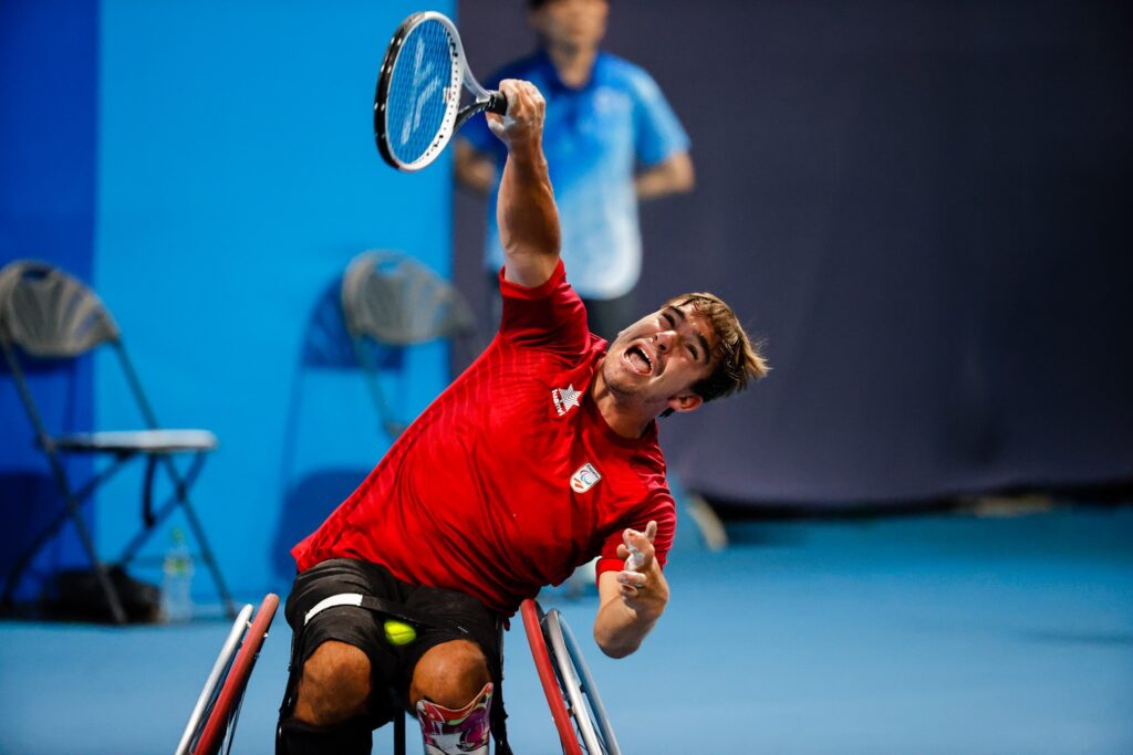 Martín de la Puente ha caído en octavos frente al francés Stephane Houdet por 3-6 y 0-6 Ariake. Tennis Park. 30/08/21. Juegos Paralímpicos Tokio 2020.© Jaime de Diego / CPE.