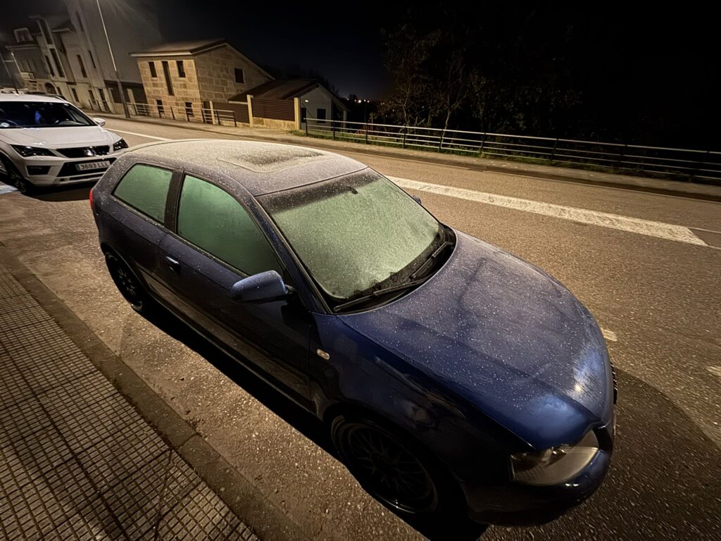 La comarca de Vigo se congela bajo cero en una madrugada gélida